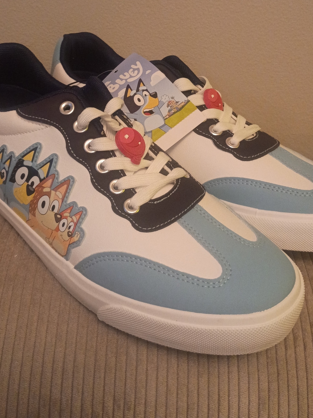 Bluey Light Blue & White Low-Top Sneakers for Women